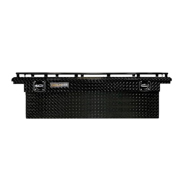 71in Low Profile Crossover Truck Tool Box with Rail, Gloss Black Aluminum